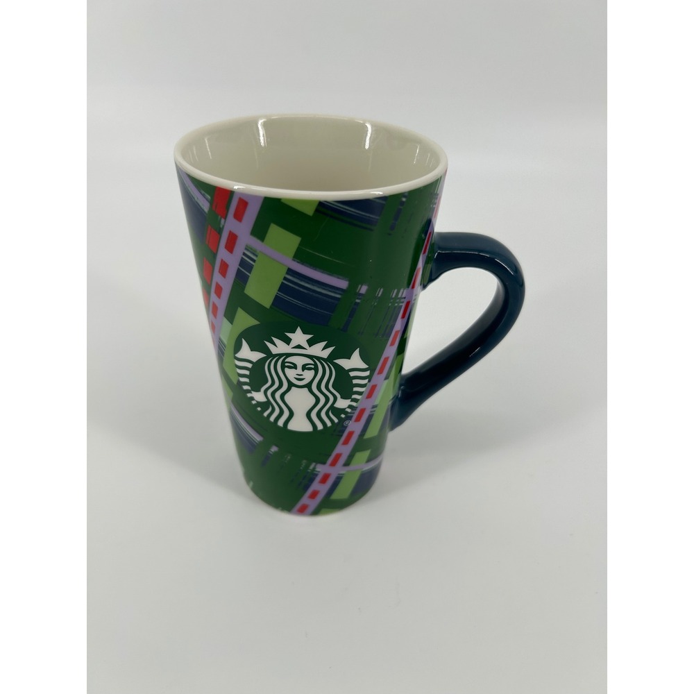 Starbucks Coffee Mug Unisex 16oz Green Excellent Plaid Holiday Siren 2020